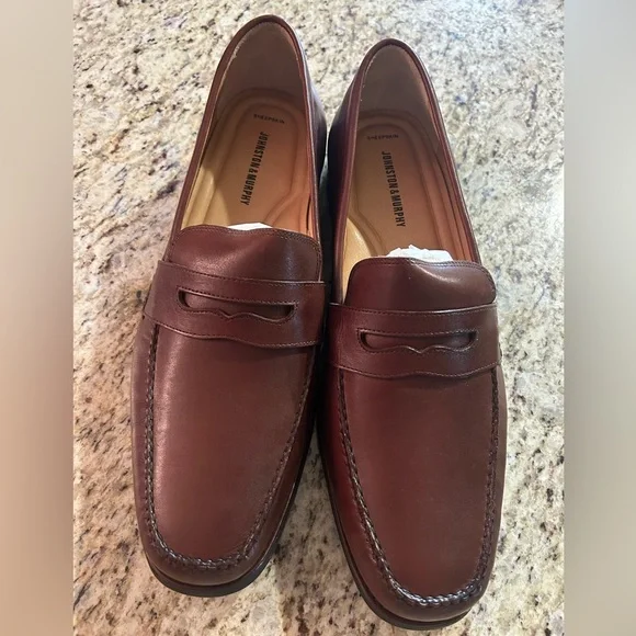 Johnston Murphy Ainsworth Penny Loafers in Size 16!! Cognac NWOB